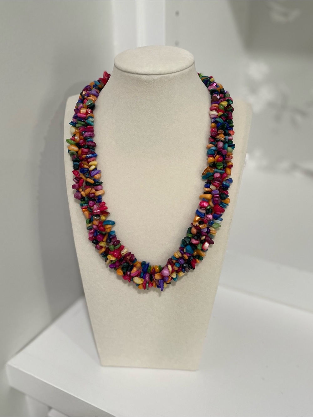 Colorful Stone Necklace Beach Jewelry Vacation Boho Festival Summer Statement